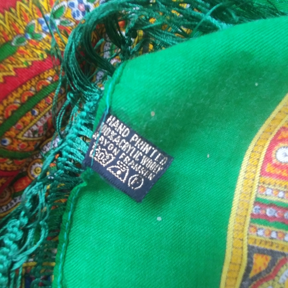 Retro Scarf Green Fringe Perfect Tied Tube Top - Picture 10 of 12